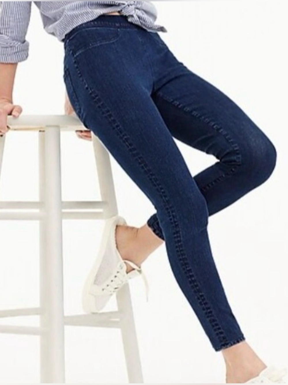 J Crew Pull-on Toothpick Jeans Indigo Color Women Size 27